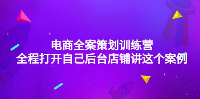 电商全案策划训练营：全程打开自己后台店铺讲这个案例（9节课时）-智宝网创