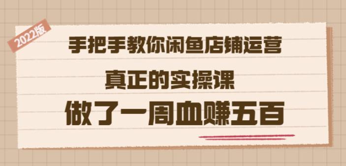2022版《手把手教你闲鱼店铺运营》真正的实操课做了一周血赚五百(16节课)-智宝网创