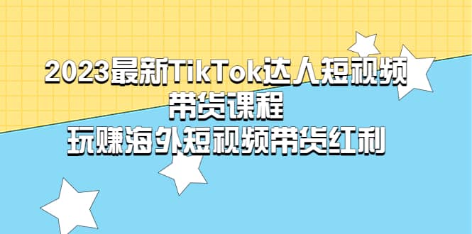 2023最新TikTok·达人短视频带货课程，玩赚海外短视频带货·红利-智宝网创