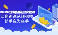 2022短视频底层实操课:让你迅速从短视频新手变为高手(价值7980元)-智宝网创