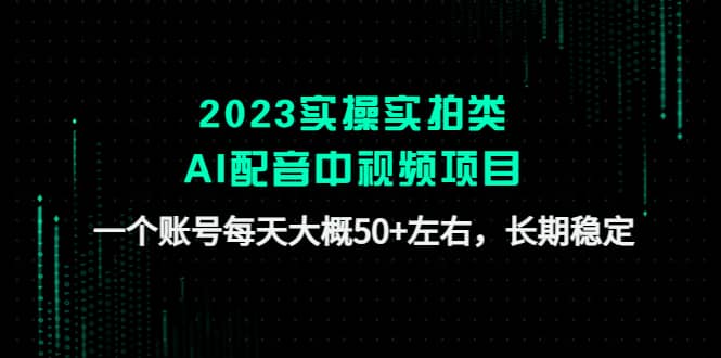 2023实操实拍类AI配音中视频项目，一个账号每天大概50+左右，长期稳定-智宝网创
