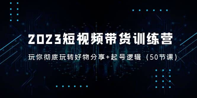 2023短视频带货训练营：带你彻底玩转好物分享+起号逻辑（50节课）-智宝网创