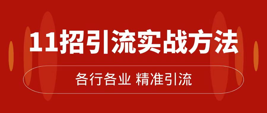 精准引流术：11招引流实战方法，让你私域流量加到爆（11节课完整版）-智宝网创