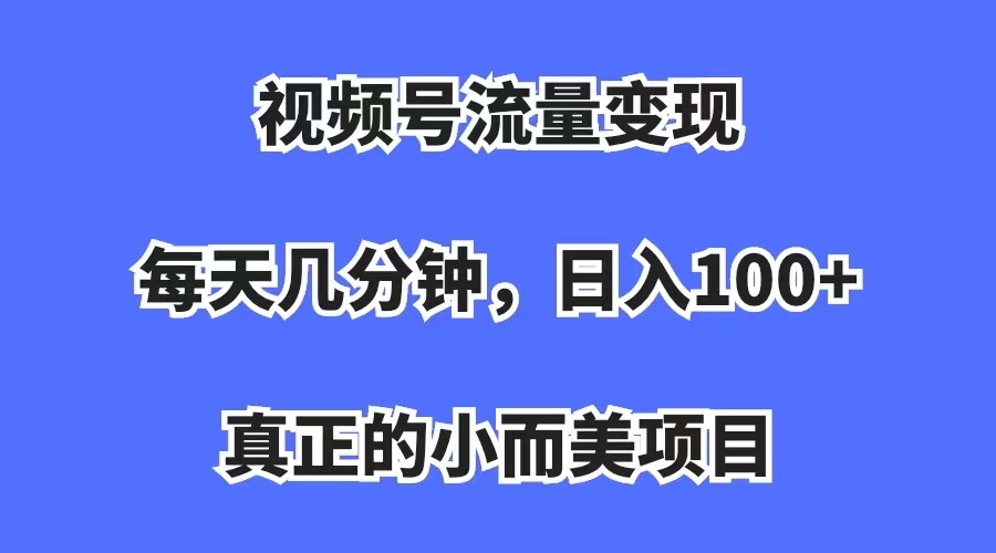 视频号流量变现，每天几分钟，收入100+，真正的小而美项目-智宝网创