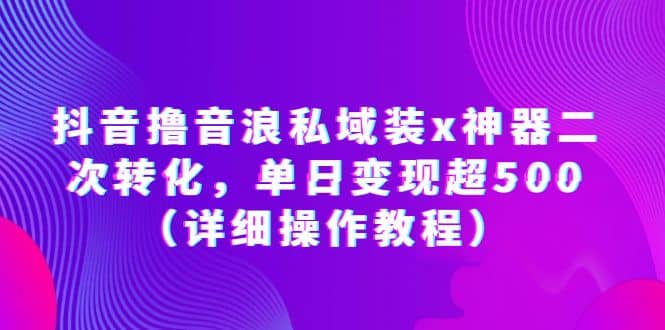抖音撸音浪私域装x神器二次转化，单日变现超500（详细操作教程）-智宝网创
