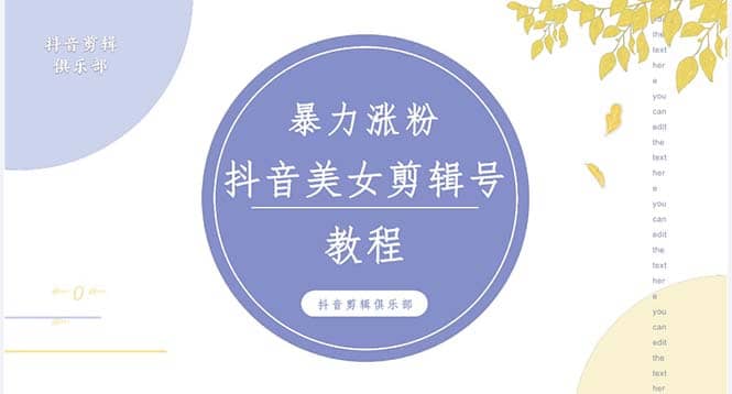 抖音快手暴力涨粉美女混剪视频教程 百分百过原创图片教程 附带违规申诉方法-智宝网创