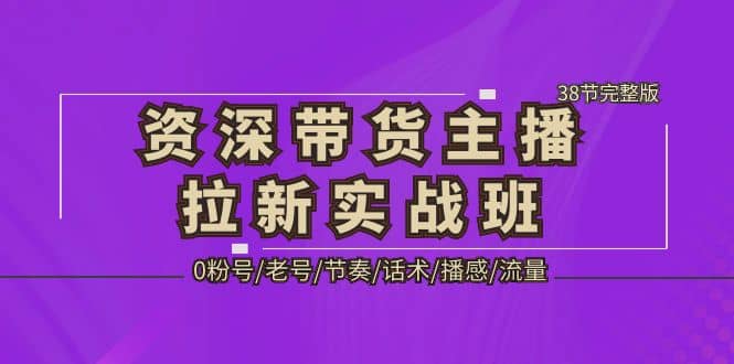 资深·带货主播拉新实战班，0粉号/老号/节奏/话术/播感/流量-38节完整版-智宝网创