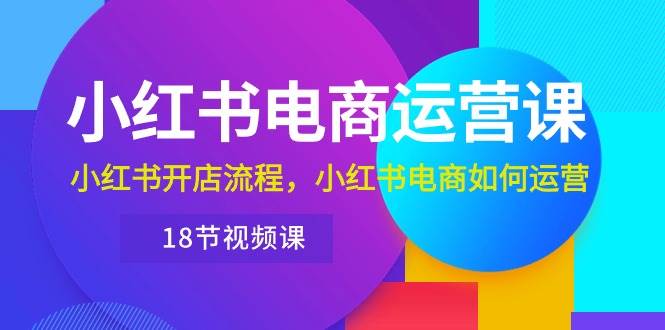 小红书·电商运营课：小红书开店流程，小红书电商如何运营（18节视频课）-智宝网创