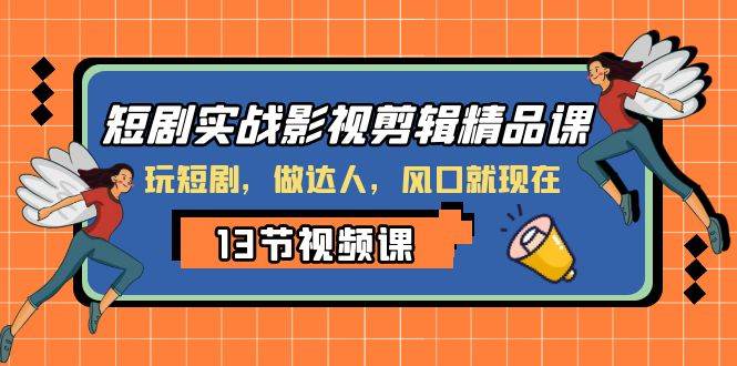 短剧实战影视剪辑精品课，玩短剧，做达人，风口就现在-智宝网创