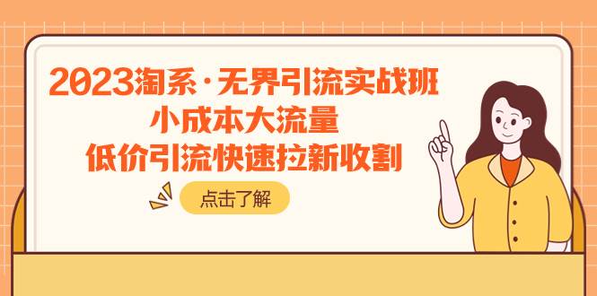 2023淘系·无界引流实战班：小成本大流量，低价引流快速拉新收割-智宝网创