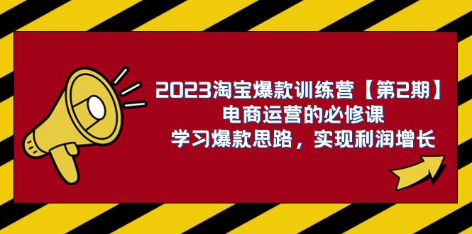 2023淘宝爆款训练营【第2期】电商运营的必修课，学习爆款思路 实现利润增长-智宝网创