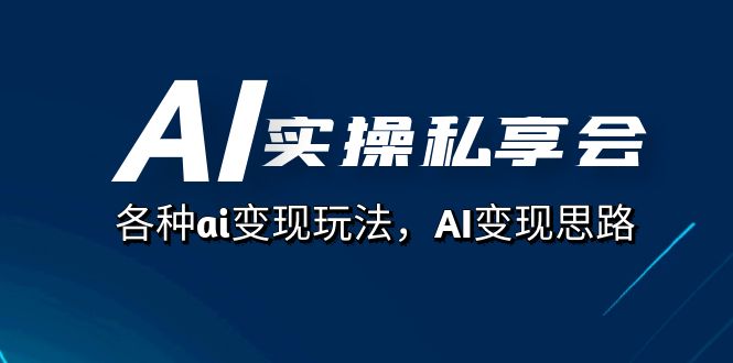 AI实操私享会，各种ai变现玩法，AI变现思路（67节课）-智宝网创