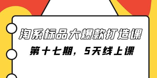 淘系标品大爆款打造课-第十七期，5天线上课-智宝网创