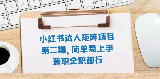 小红书达人矩阵项目第二期，简单易上手，兼职全职都行（11节课）-智宝网创