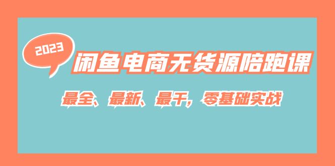 闲鱼电商无货源陪跑课，最全、最新、最干，零基础实战！-智宝网创
