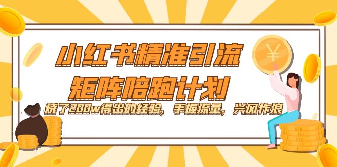 小红书精准引流·矩阵陪跑计划：烧了200w得出的经验，手握流量，兴风作浪！-智宝网创