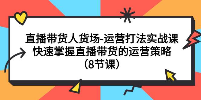 直播带货人货场-运营打法实战课：快速掌握直播带货的运营策略（8节课）-智宝网创