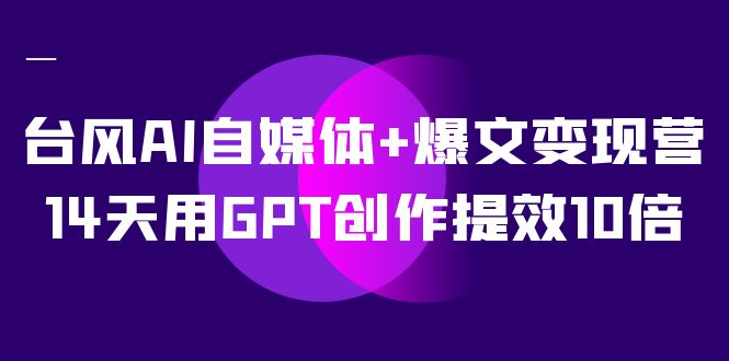 AI自媒体+爆文变现营，14天用GPT创作提效10倍（12节课）-智宝网创