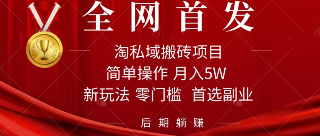 淘私域搬砖项目，利用信息差月入5W，每天无脑操作1小时，后期躺赚-智宝网创