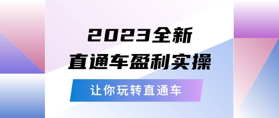 2023全新直通车·盈利实操：从底层，策略到搭建，让你玩转直通车-智宝网创