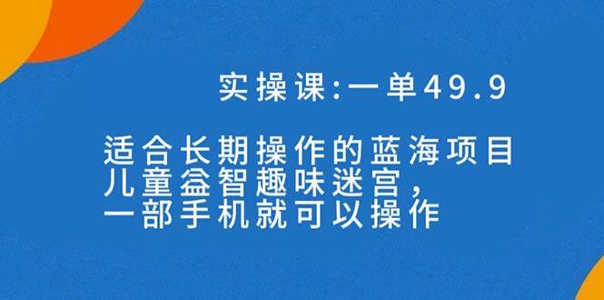 一单49.9长期蓝海项目，儿童益智趣味迷宫，一部-智宝网创