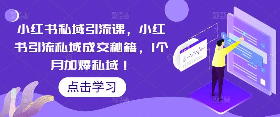 小红书私域引流课，小红书引流私域成交秘籍，1个月加爆私域-智宝网创