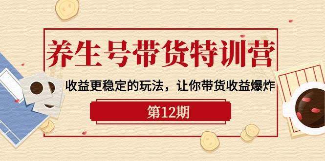 养生号带货特训营【12期】收益更稳定的玩法，让你带货收益爆炸-9节直播课-智宝网创