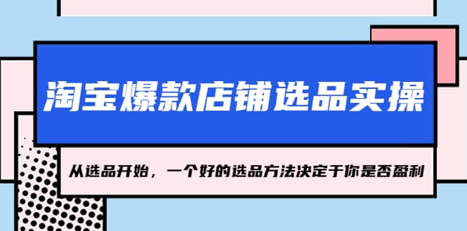 淘宝爆款店铺选品实操，2023从选品开始，一个好的选品方法决定于你是否盈利-智宝网创