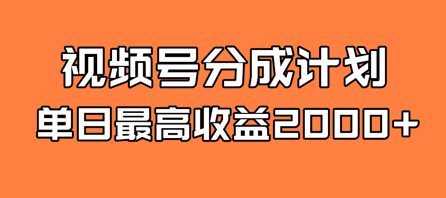 全新蓝海 视频号掘金计划 日入2000+-智宝网创