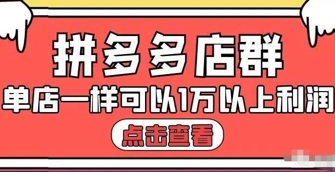 拼多多店群单店一样可以产出1万5以上利润【付费文章】-智宝网创
