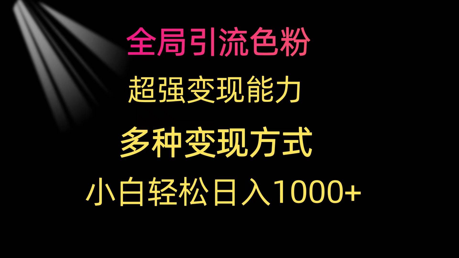 全局引流色粉 超强变现能力 多种变现方式 小白轻松日入1000+-智宝网创