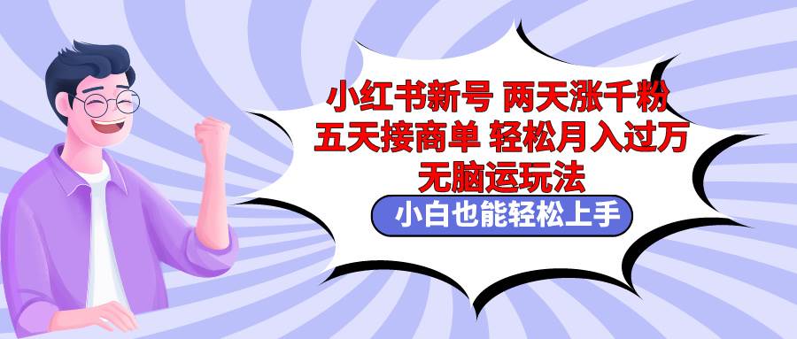 小红书新号两天涨千粉五天接商单轻松月入过万 无脑搬运玩法 小白也能轻…-智宝网创