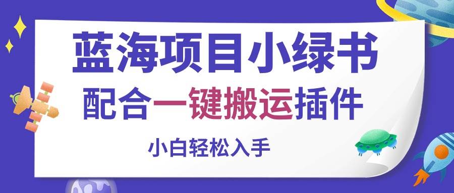 蓝海项目小绿书，配合一键搬运插件，小白轻松入手-智宝网创