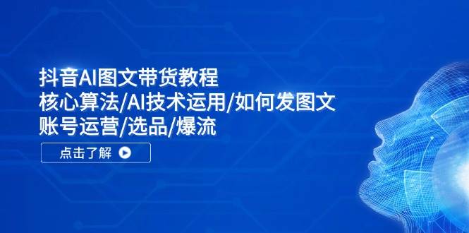 抖音AI图文带货教程：核心算法/AI技术运用/如何发图文/账号运营/选品/爆流-智宝网创
