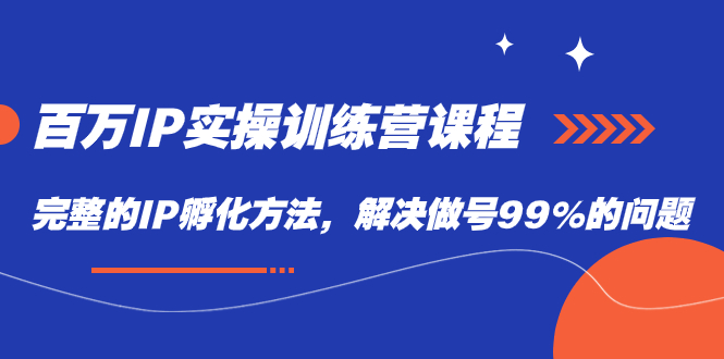 百万IP实战训练营课程，完整的IP孵化方法，解决做号99%的问题-智宝网创