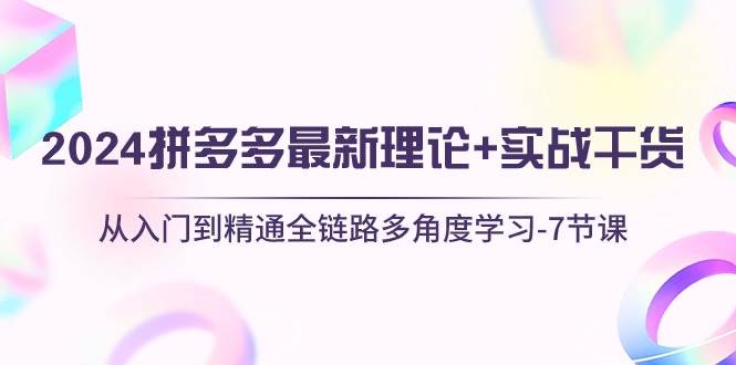 2024拼多多 最新理论+实战干货，从入门到精通全链路多角度学习-7节课-智宝网创