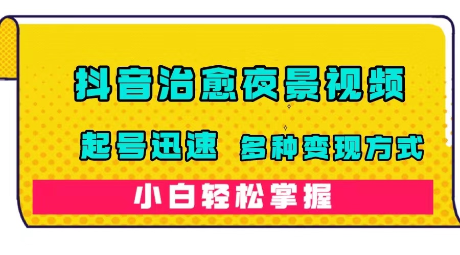 抖音治愈系夜景视频，起号迅速，多种变现方式，小白轻松掌握（附120G素材）-智宝网创