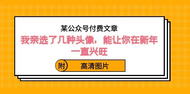 某公众号付费文章：我亲选了几种头像，能让你在新年一直兴旺（附高清图片）-智宝网创