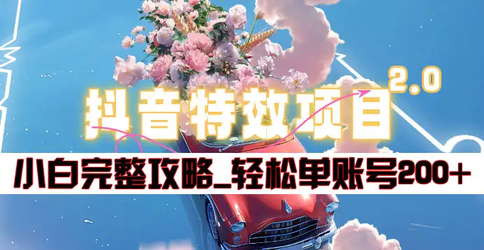 抖音特效领红包项目2.0_小白完整攻略，单账号轻松200+到手~-智宝网创