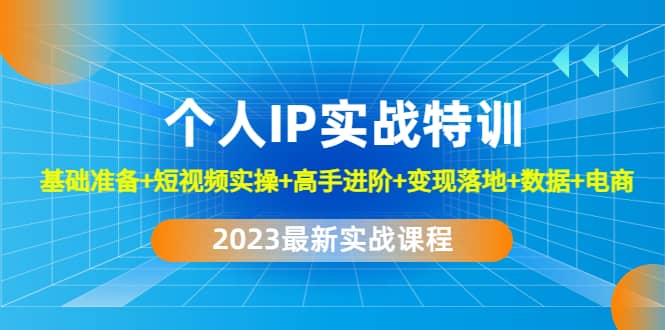 2023个人IP实战特训：基础准备+短视频实操+高手进阶+变现落地+数据+电商-智宝网创