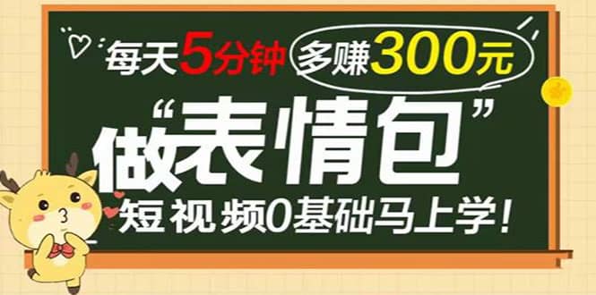 表情包短视频变现项目，短视频0基础马上学，每天5分钟多赚300元-智宝网创