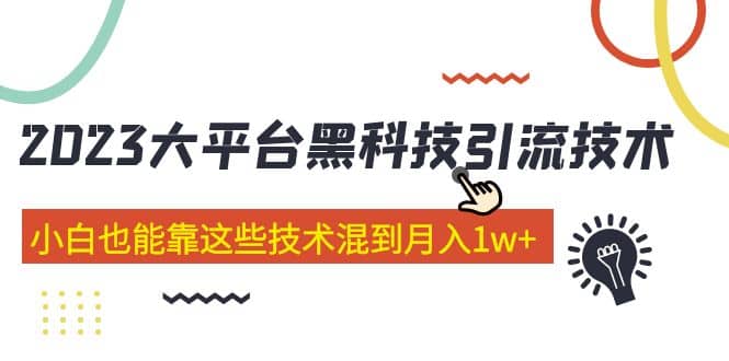 价值4899的2023大平台黑科技引流技术 29节课-智宝网创