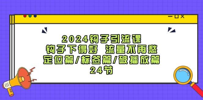 2024钩子·引流课：钩子下得好 流量不再愁，定位篇/标签篇/破播放篇/24节-智宝网创