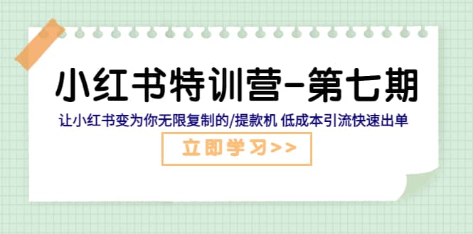 小红书特训营-第七期 让小红书变为你无限复制的/提款机 低成本引流快速出单-智宝网创