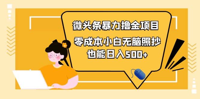 人人都能操作的微头条最新暴力撸金项目，零成本小白无脑搬运-智宝网创
