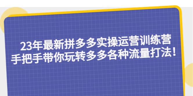 23年最新拼多多实操运营训练营：手把手带你玩转多多各种流量打法！-智宝网创