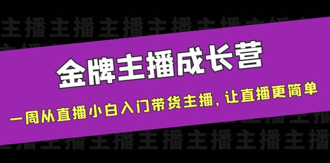 金牌主播成长营，一周从直播小白入门带货主播，让直播更简单-智宝网创