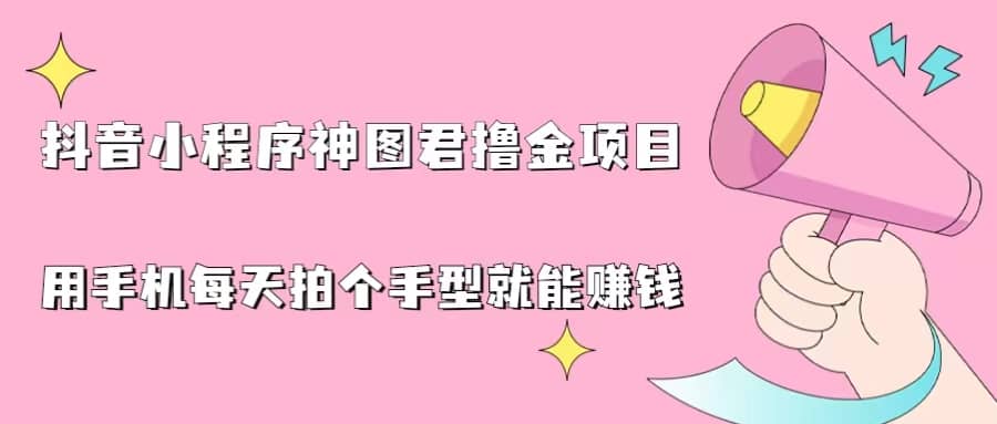 抖音小程序神图君撸金项目，用手机每天拍个手型挂载一下小程序就能赚钱-智宝网创