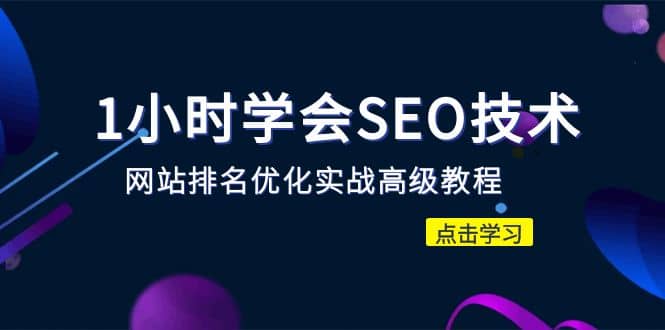 1小时学会SEO技术 网站排名优化实战高级教程-秒杀市面95%收费几千的SEO教程-智宝网创
