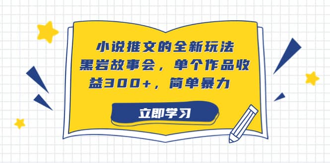 小说推文的全新玩法，黑岩故事会，单个作品收益300+，简单暴力-智宝网创